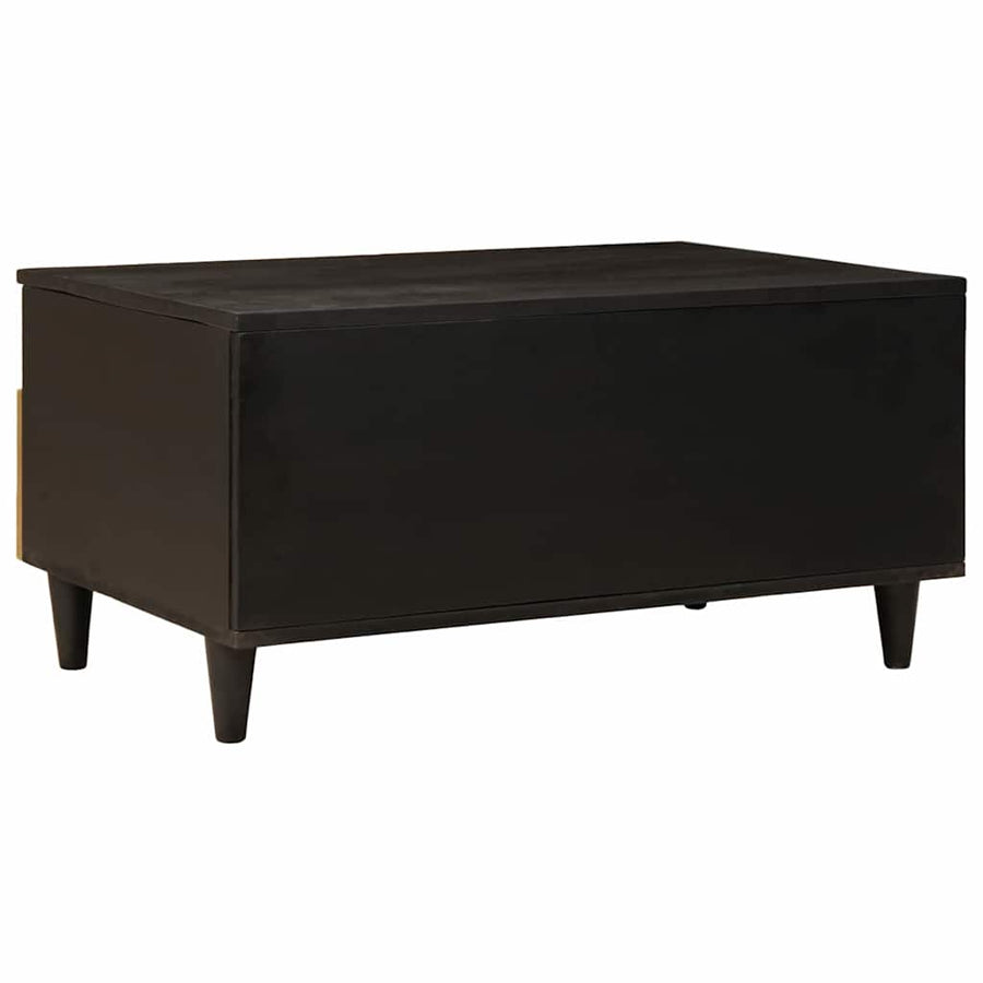 Salontafel Zwart en Goud 80 x 54 x 40 cm massief mangohout