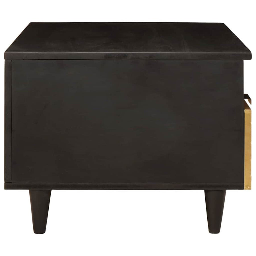 Salontafel Zwart en Goud 80 x 54 x 40 cm massief mangohout