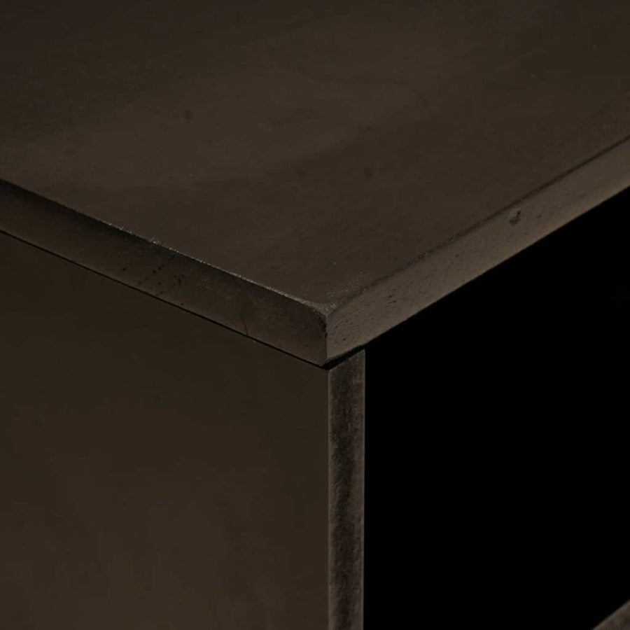 TV-kast met plank Zwart en Goud 80 x 33 x 46 cm Bewerkt hout