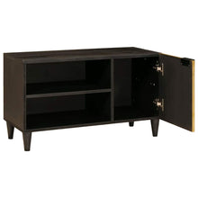 TV-kast met plank Zwart en Goud 80 x 33 x 46 cm Bewerkt hout