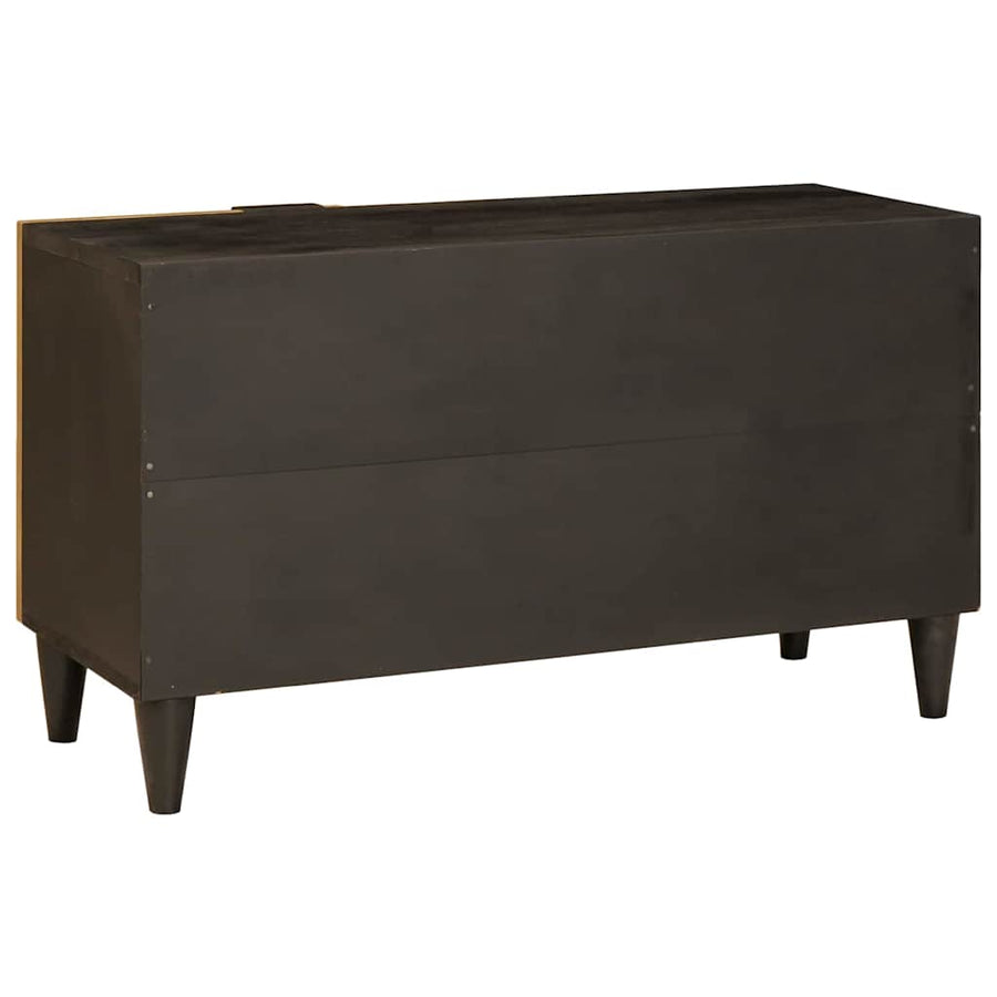 TV-kast met plank Zwart en Goud 80 x 33 x 46 cm Bewerkt hout