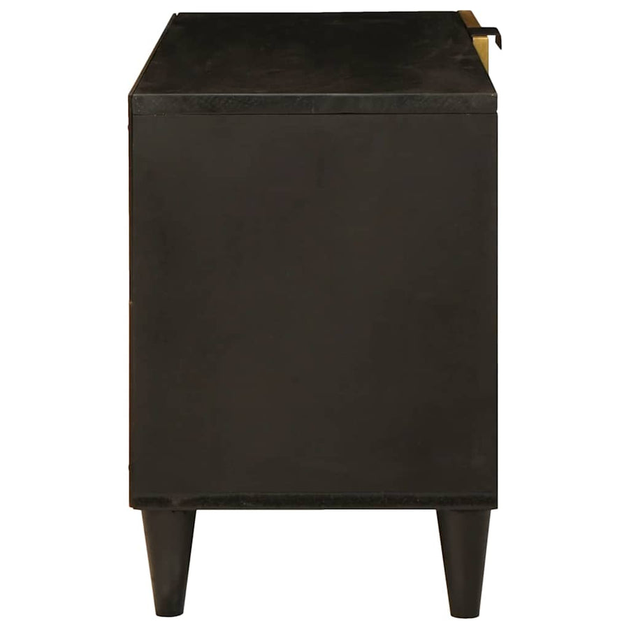 TV-kast met plank Zwart en Goud 80 x 33 x 46 cm Bewerkt hout