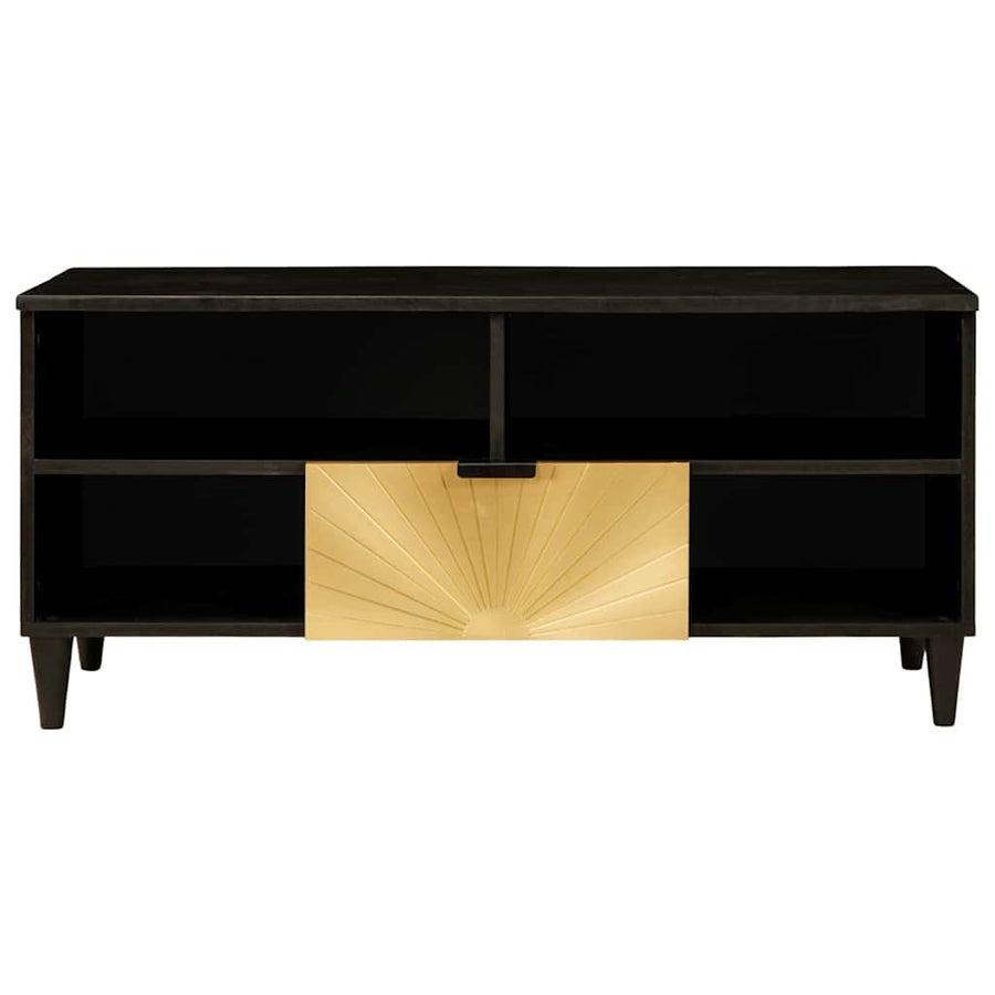 TV-kast met lade Zwart en Goud 100 x 33 x 46 cm Bewerkt hout