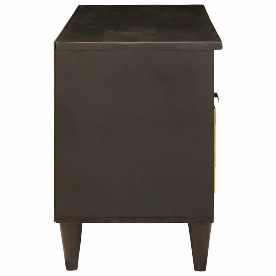 TV-kast met lade Zwart en Goud 100 x 33 x 46 cm Bewerkt hout