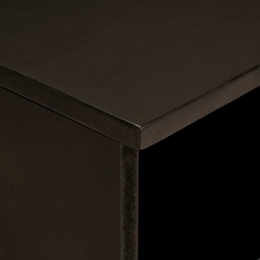 TV-kast Zwart en Goud 80 x 33 x 46 cm massief mangohout