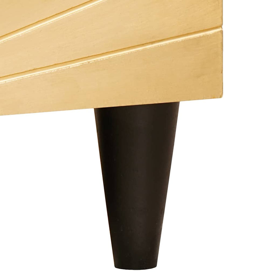 TV-kast Zwart en Goud 80 x 33 x 46 cm massief mangohout