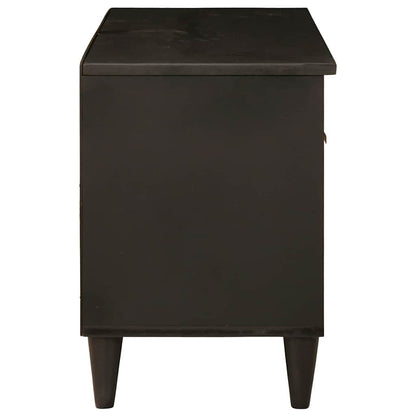 TV-kast Zwart en Goud 80 x 33 x 46 cm massief mangohout
