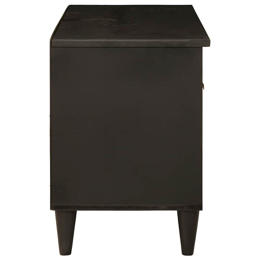 TV-kast Zwart en Goud 80 x 33 x 46 cm massief mangohout
