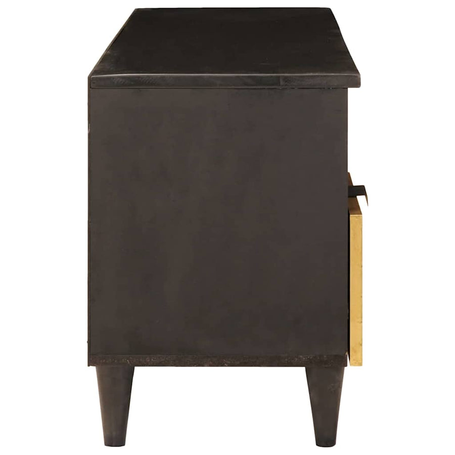 TV-kast met lade Zwart en Goud 100 x 33 x 46 cm Bewerkt hout