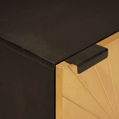 Badkamerkast Zwart en Goud 38 x 33 x 48 cm Massief Mango Hout