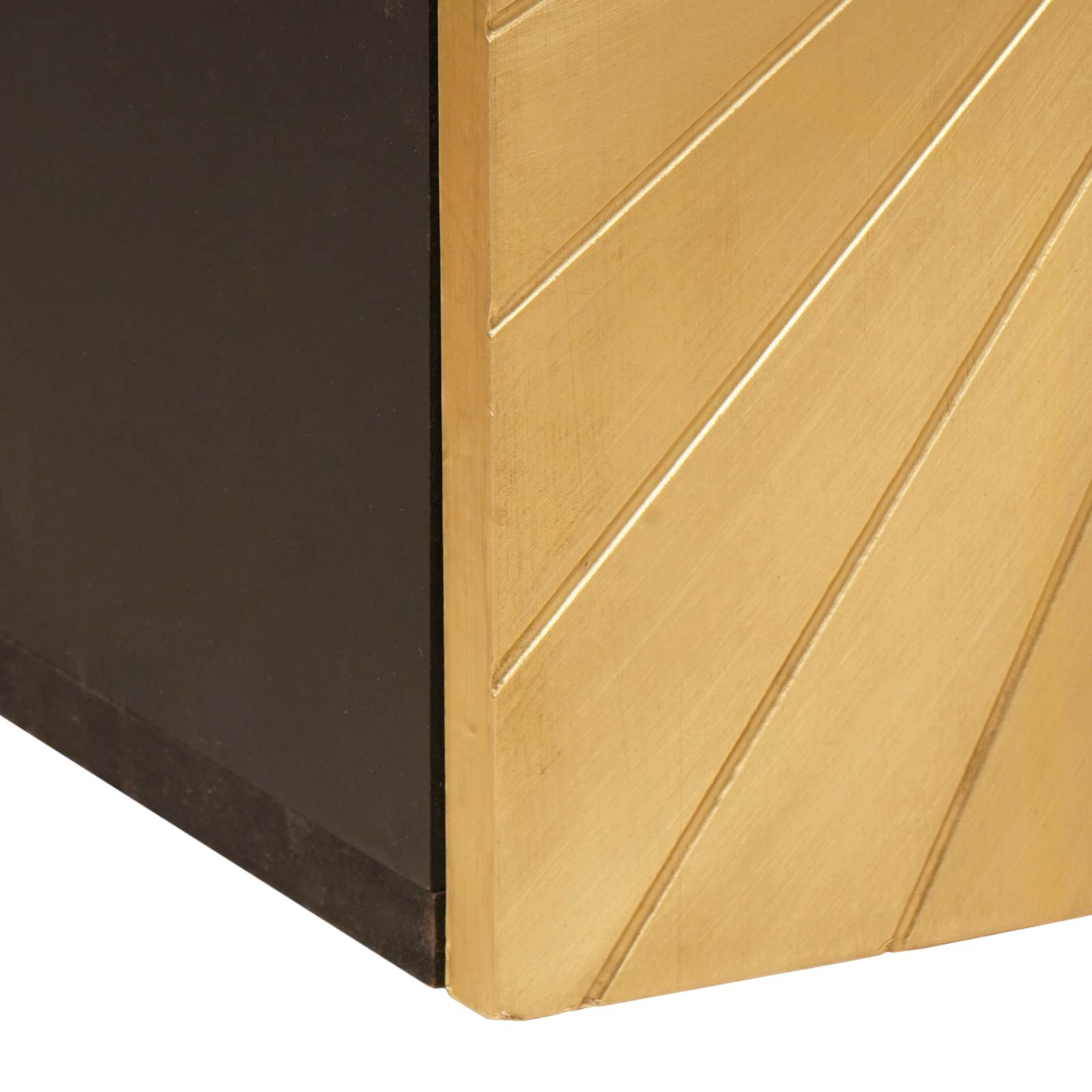 Badkamerkast Zwart en Goud 38 x 33 x 48 cm Massief Mango Hout