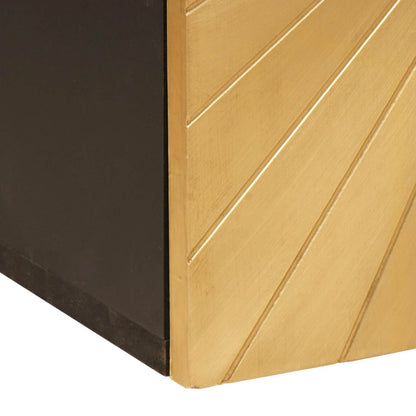 Badkamerkast Zwart en Goud 38 x 33 x 48 cm Massief Mango Hout
