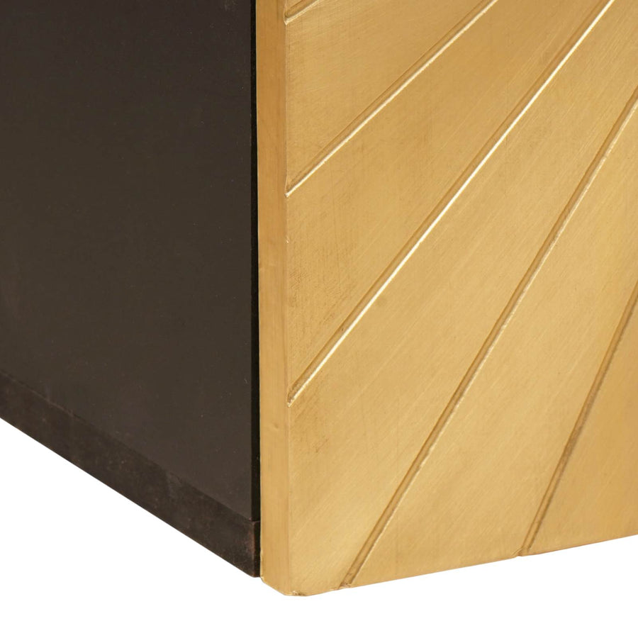 Badkamerkast Zwart en Goud 38 x 33 x 48 cm Massief Mango Hout
