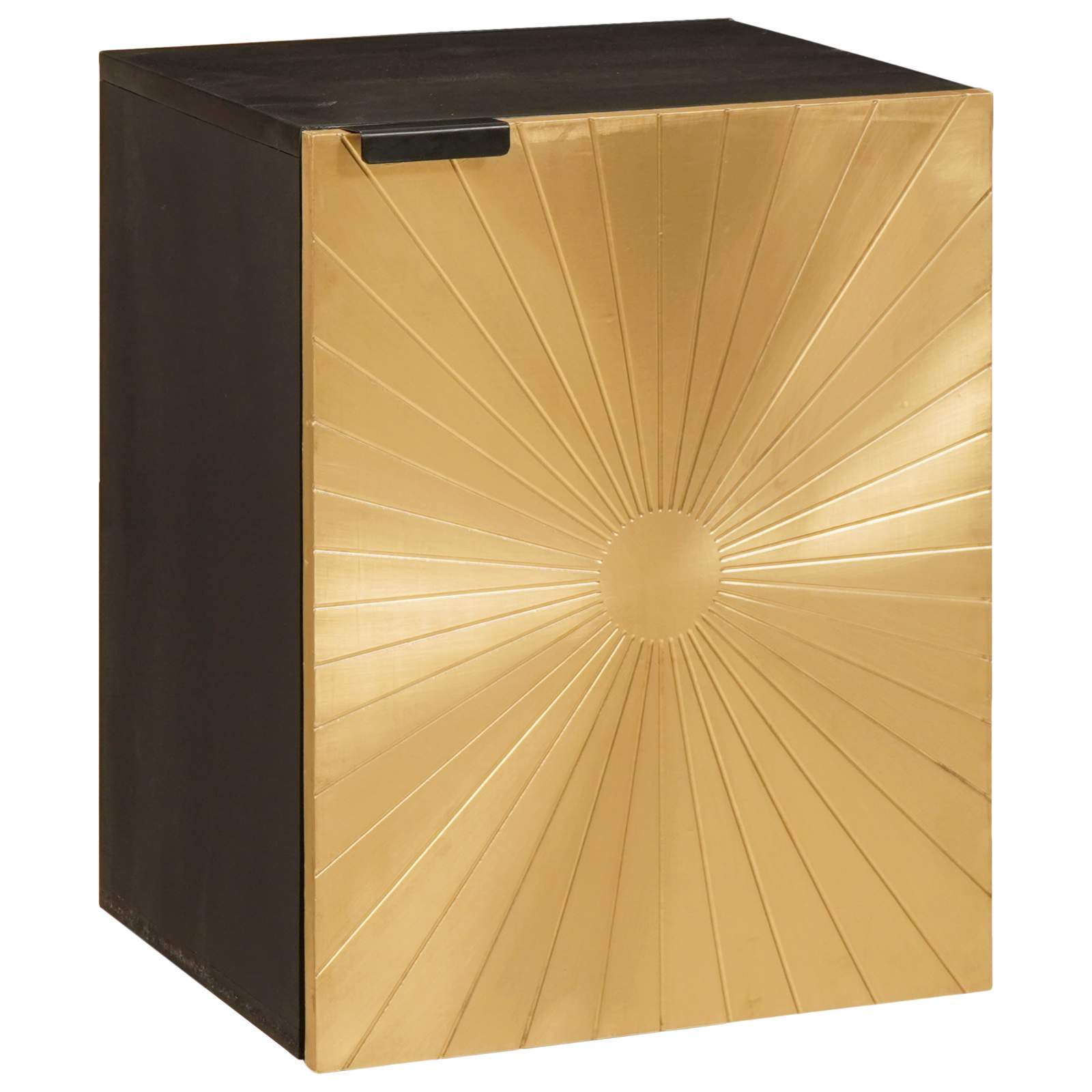 Badkamerkast Zwart en Goud 38 x 33 x 48 cm Massief Mango Hout