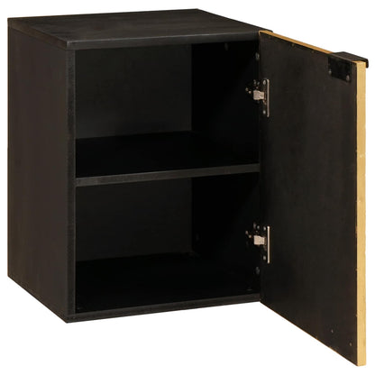 Badkamerkast Zwart en Goud 38 x 33 x 48 cm Massief Mango Hout