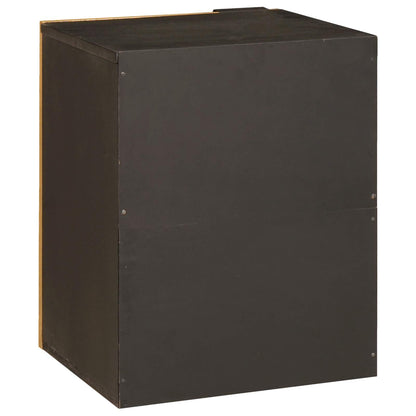 Badkamerkast Zwart en Goud 38 x 33 x 48 cm Massief Mango Hout
