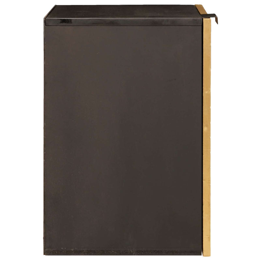 Badkamerkast Zwart en Goud 38 x 33 x 48 cm Massief Mango Hout