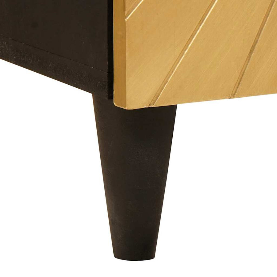 Badkamerkast Zwart en Goud 38 x 33 x 160 cm Massief Mango Hout