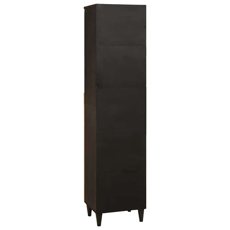 Badkamerkast Zwart en Goud 38 x 33 x 160 cm Massief Mango Hout