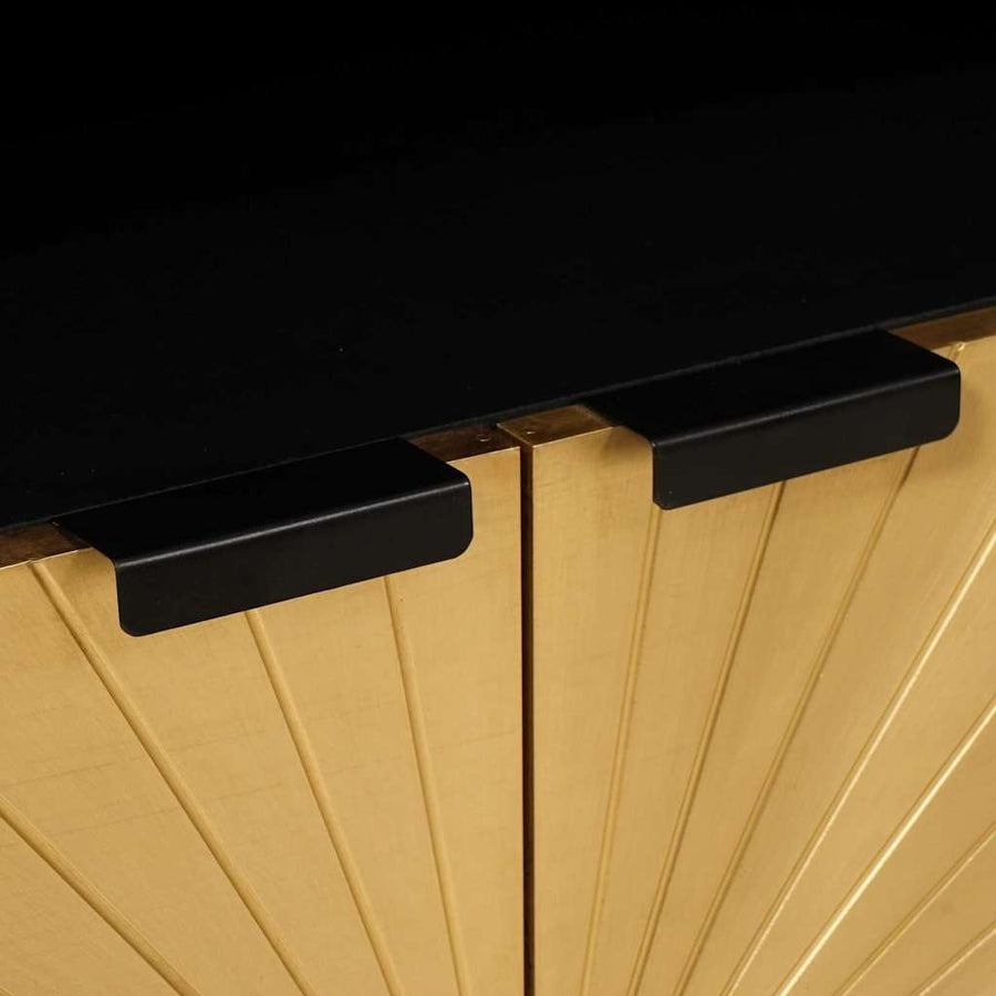 Dressoir Zwart en Goud 60 x 33 x 75 cm Massief Mango Hout