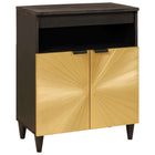 Sideboard Black and Gold 60 x 33 x 75 cm Solid Mango Wood