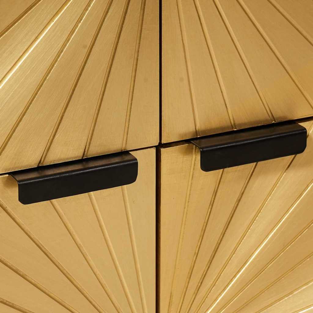 Bijzetkast Zwart en Goud 60 x 33.5 x 75 cm massief mangohout