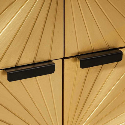 Bijzetkast Zwart en Goud 60 x 33.5 x 75 cm massief mangohout