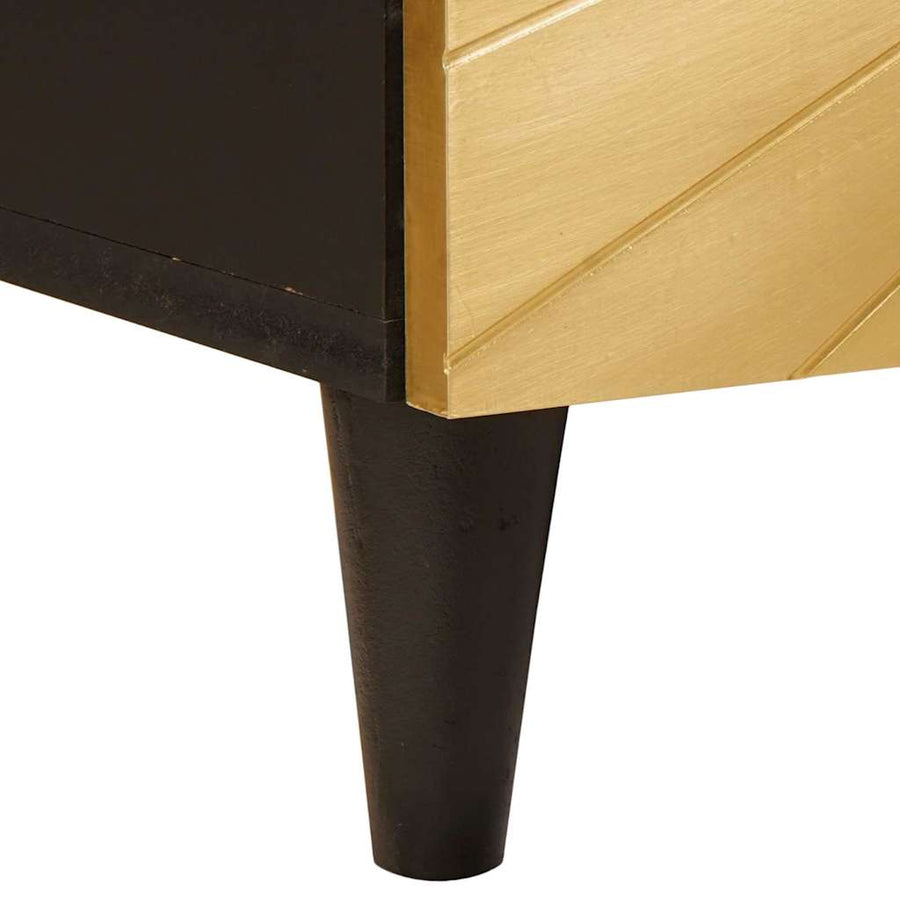Bijzetkast Zwart en Goud 60 x 33.5 x 75 cm massief mangohout