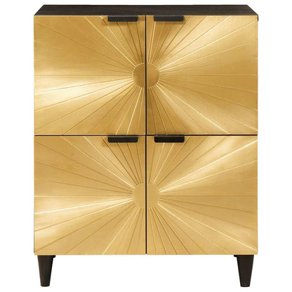 Bijzetkast Zwart en Goud 60 x 33.5 x 75 cm massief mangohout