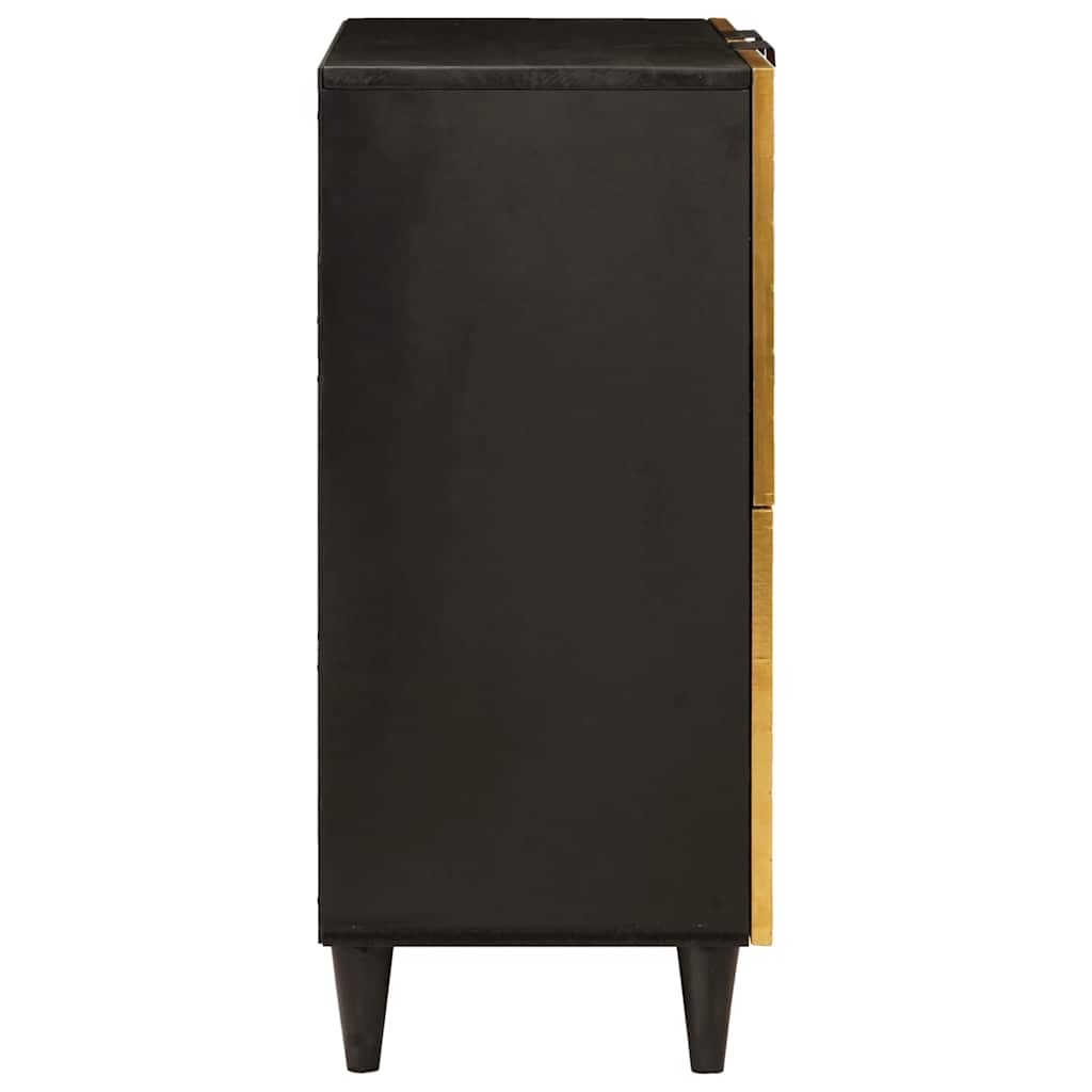 Bijzetkast Zwart en Goud 60 x 33.5 x 75 cm massief mangohout