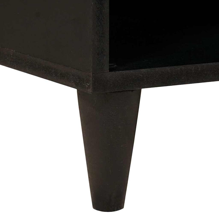 Bijzetkast Zwart en Goud 80 x 33,5 x 75 cm Massief Mango Hout