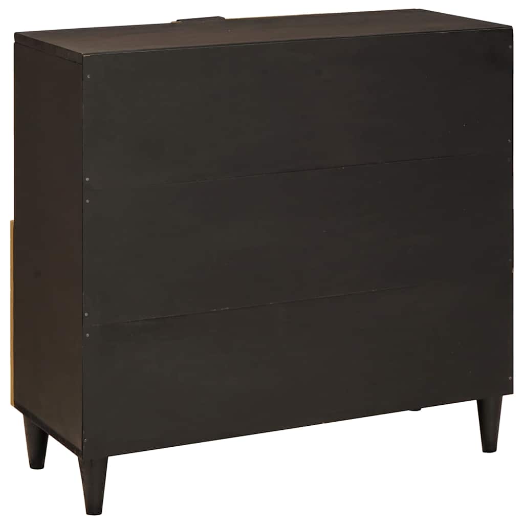 Bijzetkast Zwart en Goud 80 x 33,5 x 75 cm Massief Mango Hout