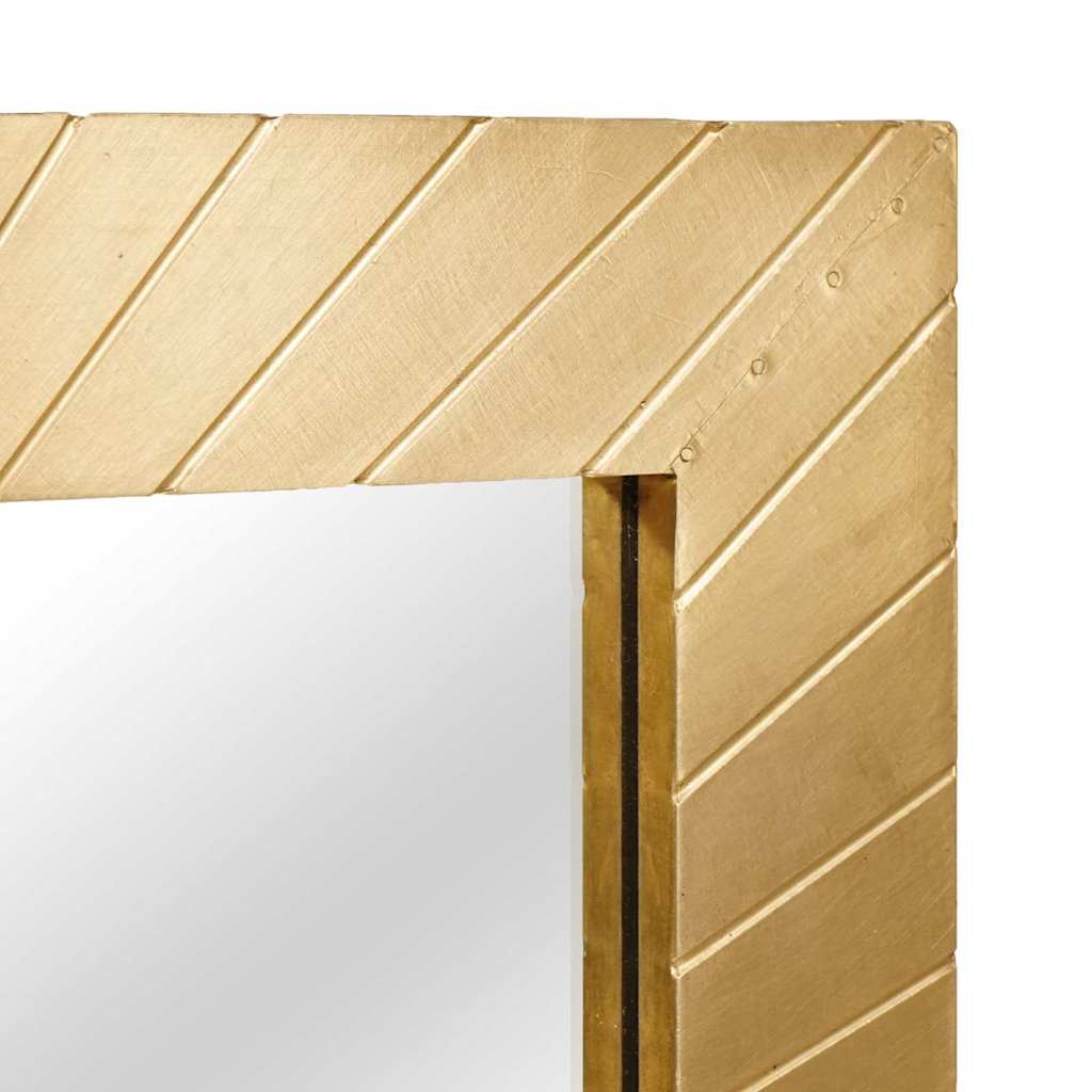 Badkamer Spiegel Wandgemonteerd Zwart en Goud 50 x 2,5 x 70 cm