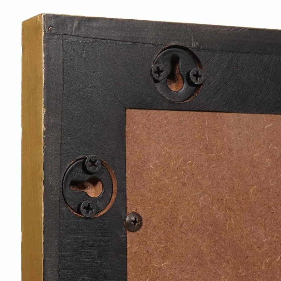 Badkamer Spiegel Wandgemonteerd Zwart en Goud 50 x 2,5 x 70 cm
