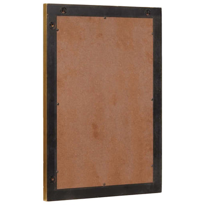 Badkamer Spiegel Wandgemonteerd Zwart en Goud 50 x 2,5 x 70 cm