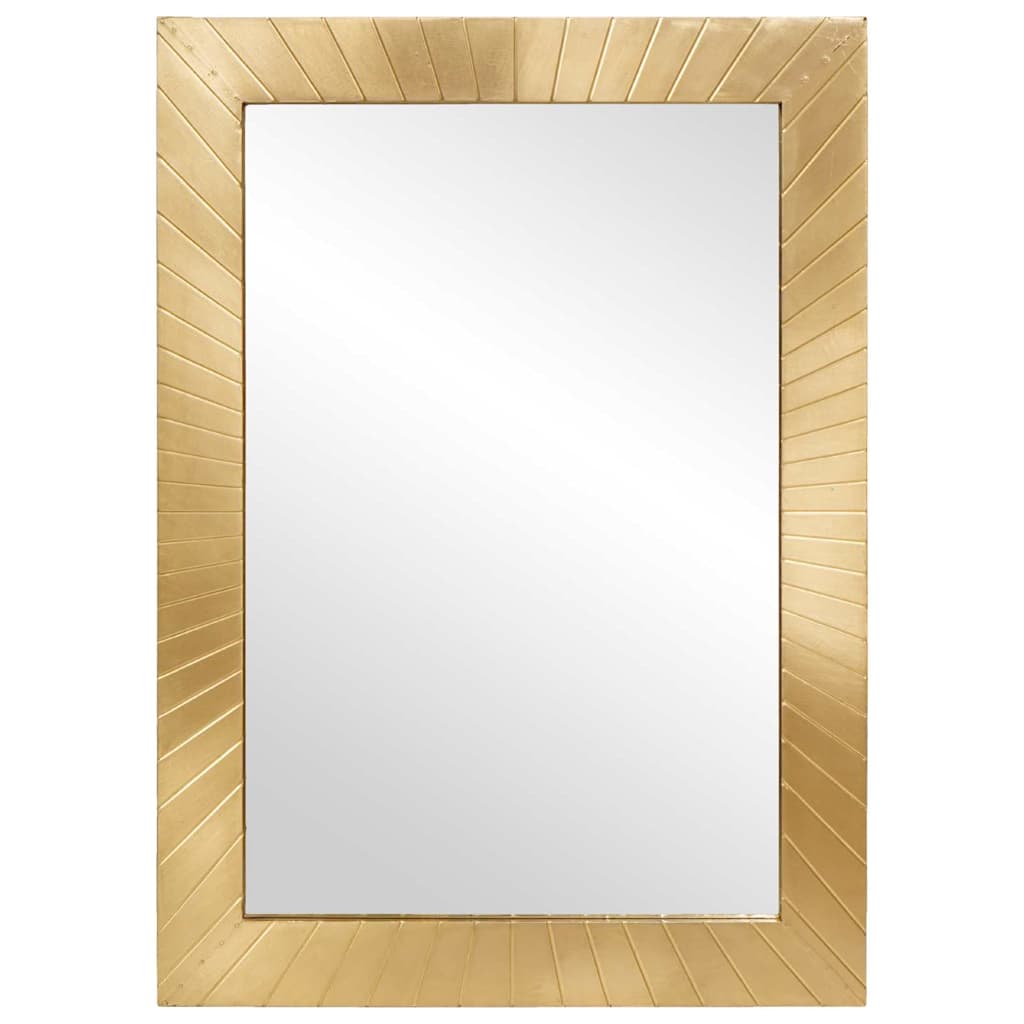 Badkamer Spiegel Wandgemonteerd Zwart en Goud 50 x 2,5 x 70 cm