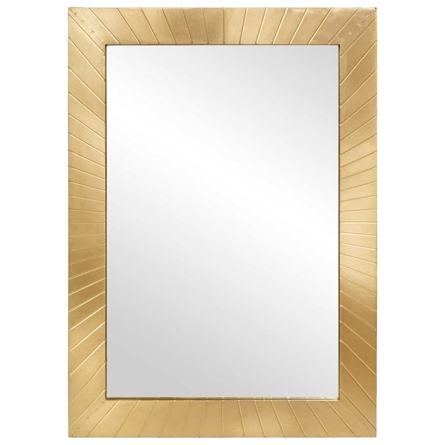 Badkamer Spiegel Wandgemonteerd Zwart en Goud 50 x 2,5 x 70 cm