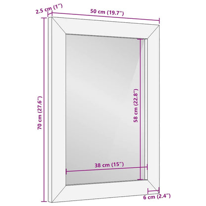 Badkamer Spiegel Wandgemonteerd Zwart en Goud 50 x 2,5 x 70 cm