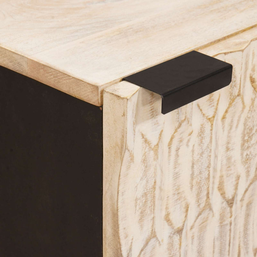 Nachtkastje 2 pcs Wit 40 x 33,5 x 46 cm Massief Mango Hout