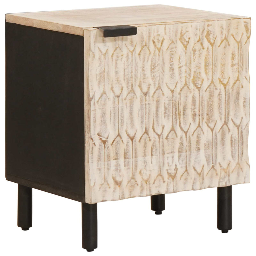 Nachtkastje 2 pcs Wit 40 x 33,5 x 46 cm Massief Mango Hout