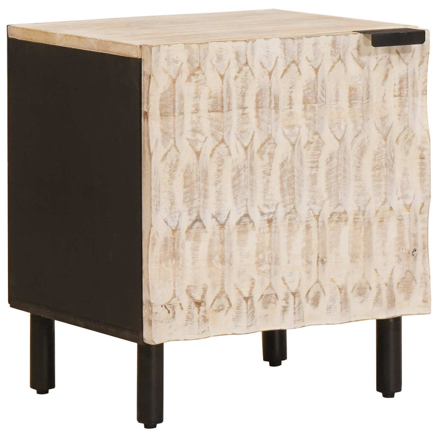 Nachtkastje 2 pcs Wit 40 x 33,5 x 46 cm Massief Mango Hout