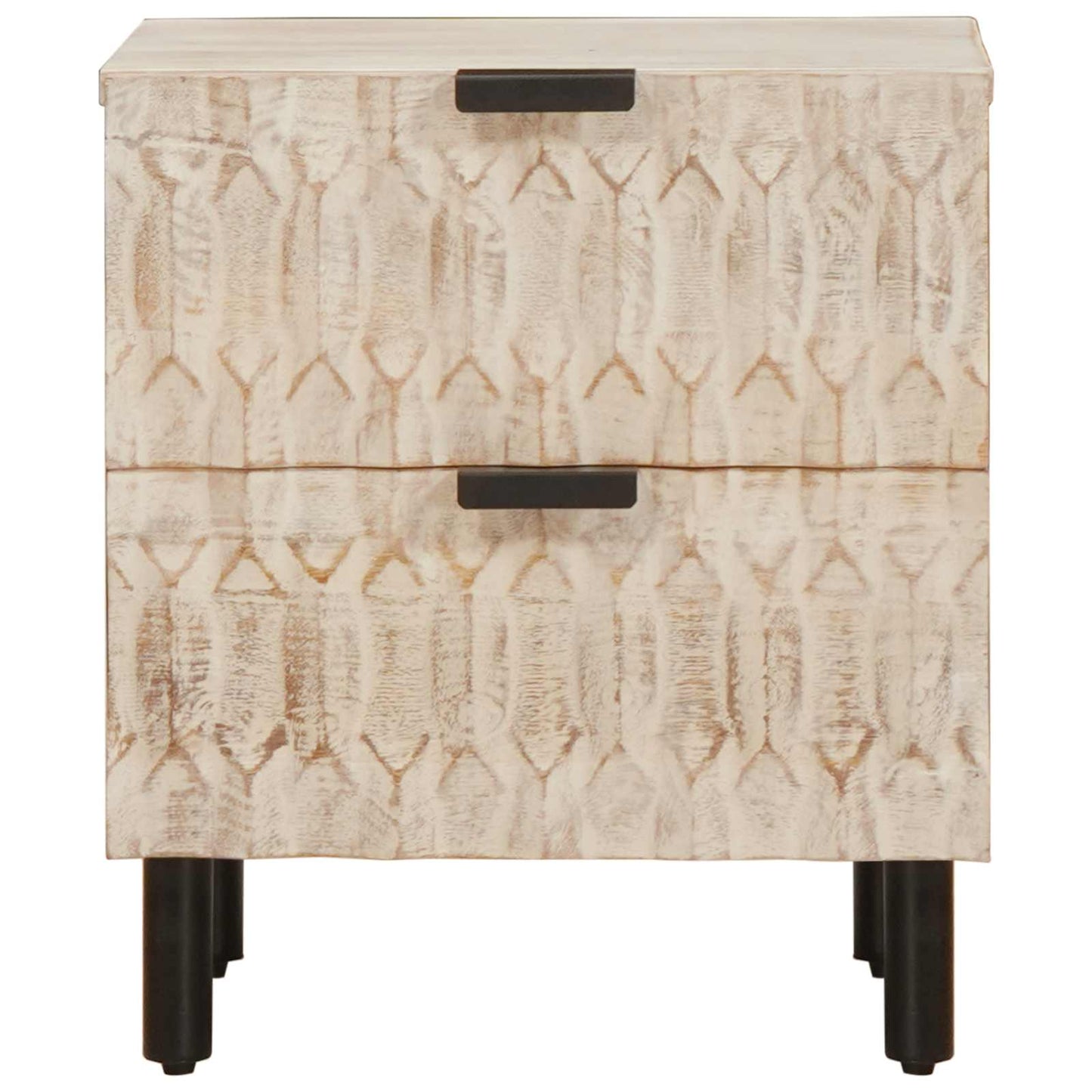 Nachtkastje met lade Wit 40 x 33,5 x 46 cm Massief Mango Hout
