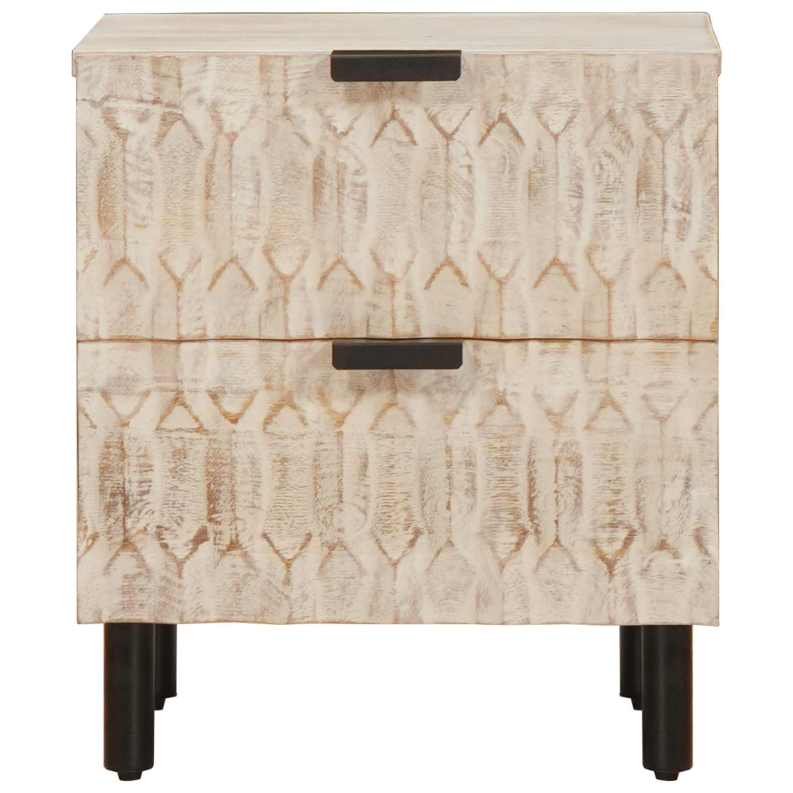 Nachtkastje met lade Wit 40 x 33,5 x 46 cm Massief Mango Hout