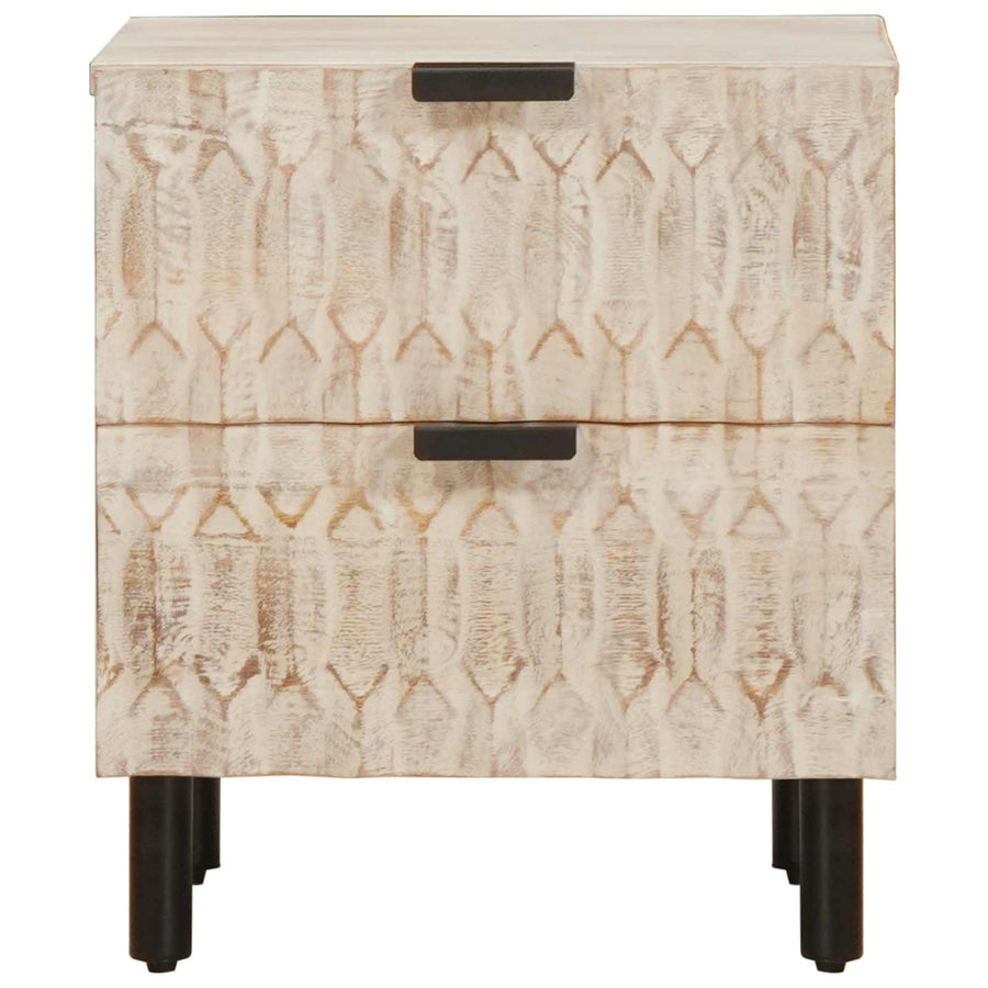 Nachtkastje met lade Wit 40 x 33,5 x 46 cm Massief Mango Hout