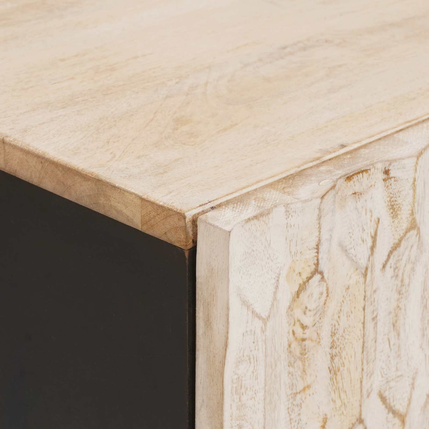 Nachtkastje 2 pcs Wit 40 x 33,5 x 46 cm Massief Mango Hout