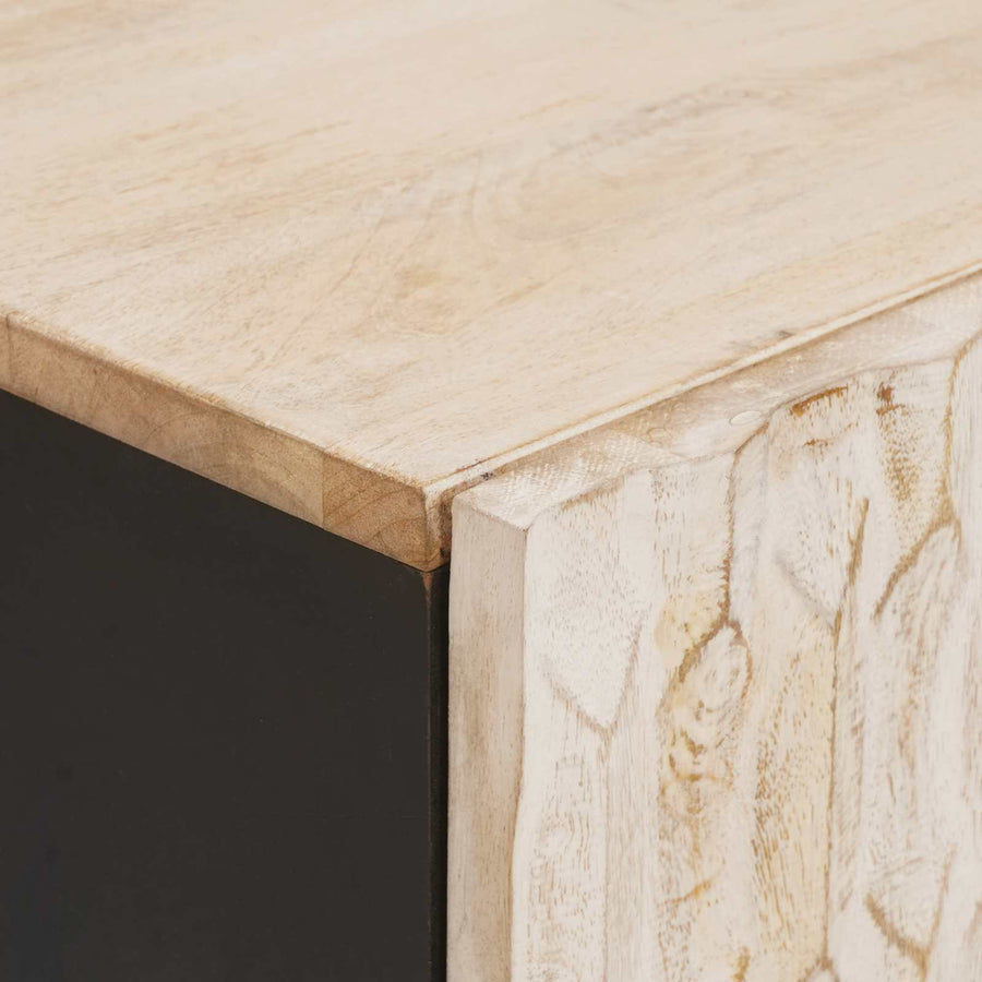 Nachtkastje 2 pcs Wit 40 x 33,5 x 46 cm Massief Mango Hout