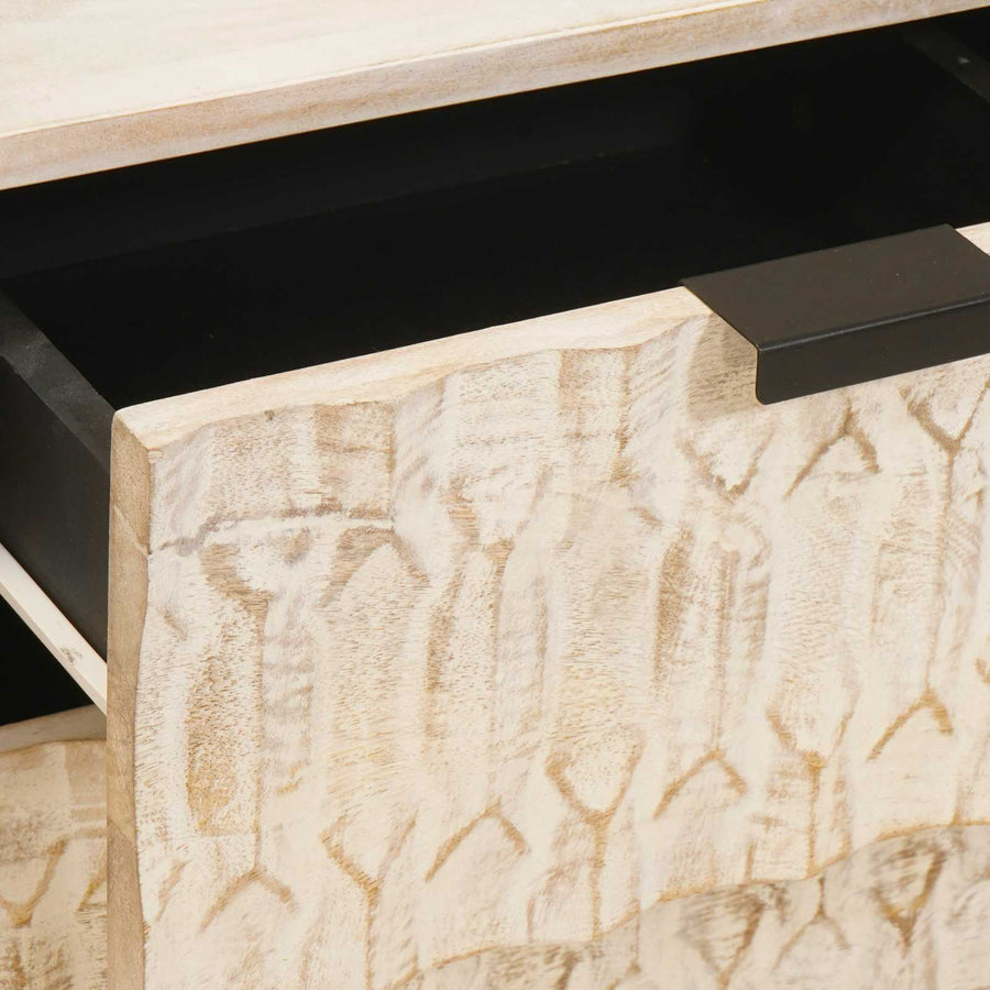 Nachtkastje 2 pcs Wit 40 x 33,5 x 46 cm Massief Mango Hout