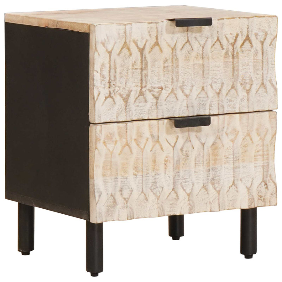 Nachtkastje 2 pcs Wit 40 x 33,5 x 46 cm Massief Mango Hout