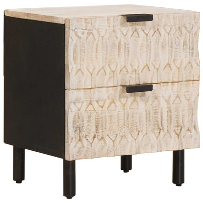 Nachtkastje 2 pcs Wit 40 x 33,5 x 46 cm Massief Mango Hout