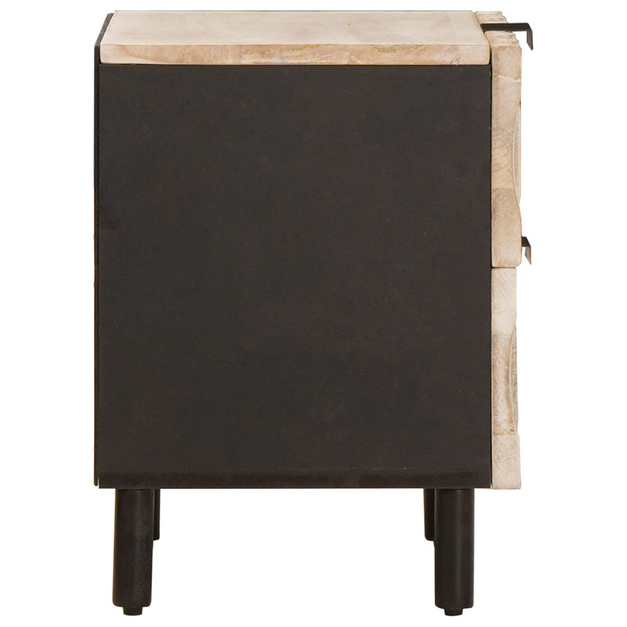 Nachtkastje 2 pcs Wit 40 x 33,5 x 46 cm Massief Mango Hout